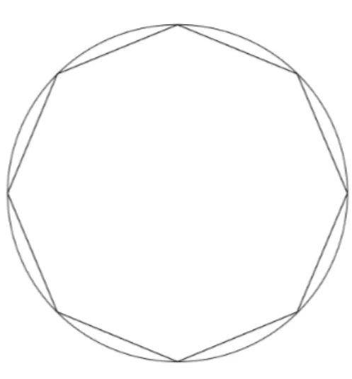 Figura 2.1.3: Polígono regular de 8 lados inscrito em uma circunferência de raio r.
