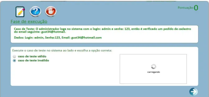 Figura 10 - Funcionalidade do caso de teste sendo executada. 