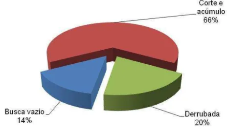 Figura  10  -  Representatividade,  em  percentual,  das  operações  que  compõem o ciclo operacional efetivo do feller-buncher