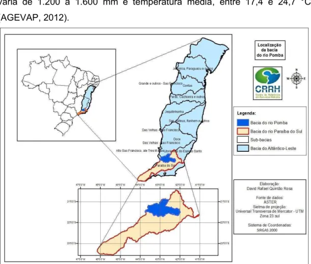 Figura 2. Localização da bacia hidrográfica do Rio Pomba no contexto  nacional. 