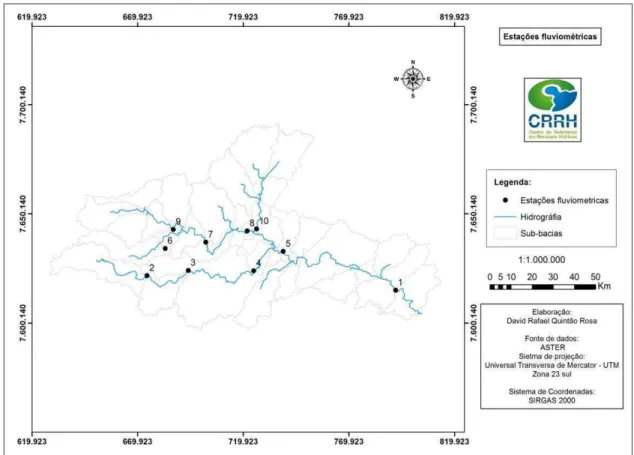 Tabela  11.  Principais  informações  sobre  os  postos  fluviométricos  utilizados  neste estudo 
