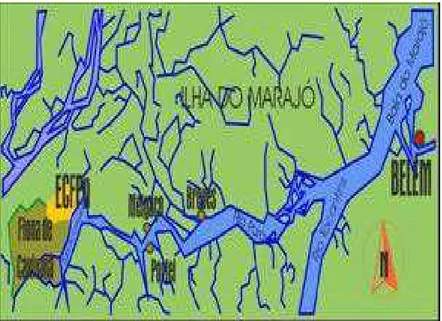 Figura 2 – Localização da área de estudo: Floresta Nacional de Caxiuanã,  Bacia do rio Anapu, baía de Caxiuanã