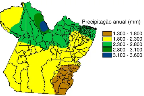 Figura 7 – Variação anual da precipitação no Estado do Pará. 