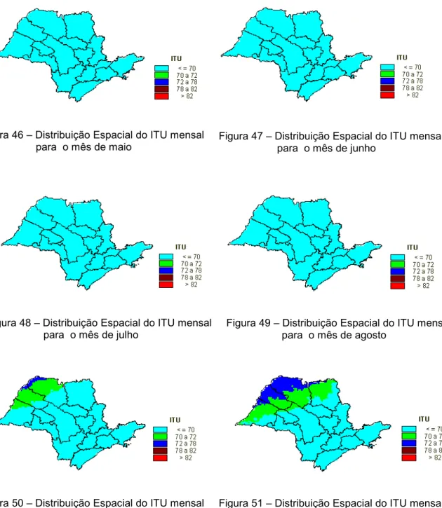 Figura 47 – Distribuição Espacial do ITU mensal                     para  o mês de junho