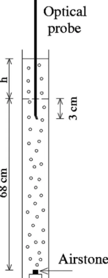 Fig. 3. Bubble column tests to validate measurements of void frac- frac-tion