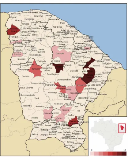 Figura 2: Mandalas nos municípios Cearenses no ano de 2009. 