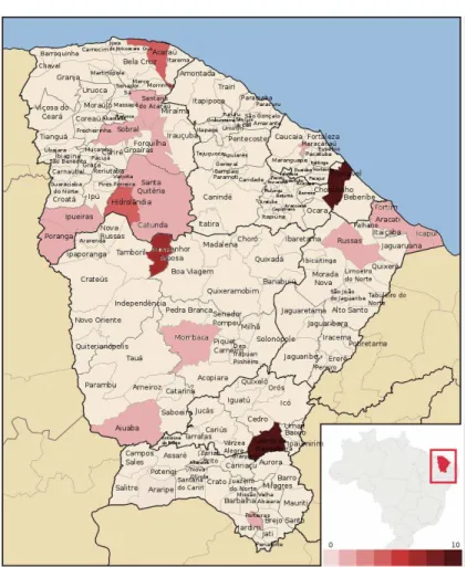 Figura 4: Mandalas nos municípios Cearenses no ano de 2011. 