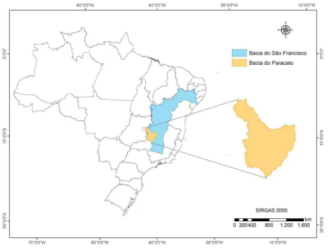 Figura 1  – Representação geográfica da bacia do Paracatu. 