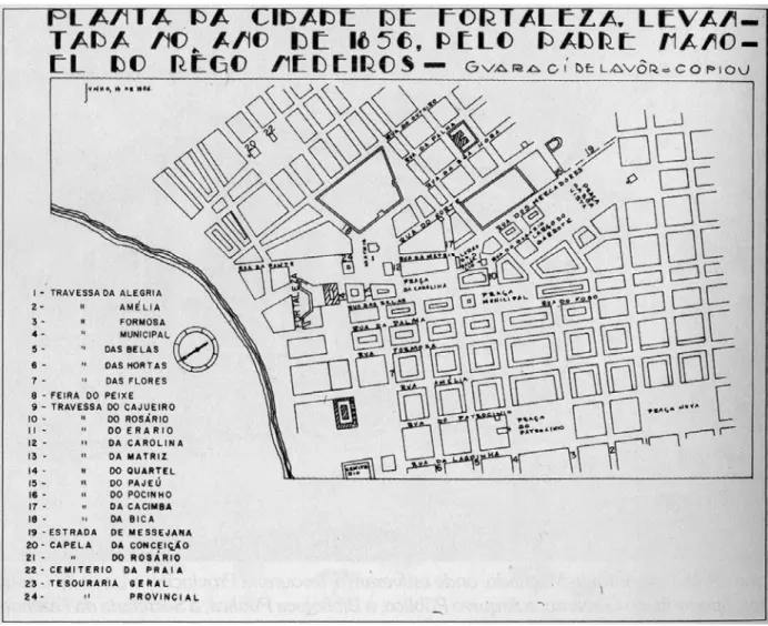 Figura 2 – Planta de Fortaleza pelo Padre Manoel do Rêgo Medeiros (1856) 