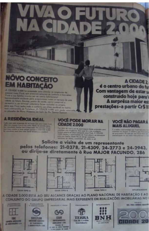 Figura 4 –  Anúncio de página inteira em jornal local sobre lançamento da Cidade  2000 