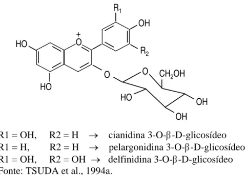 Figura 2 - Estruturas de antocianinas de feijão. 