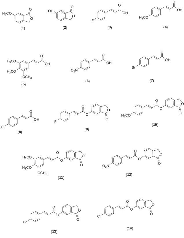 Figura 2 - Estruturas dos compostos sintetizados nesse trabalho. 