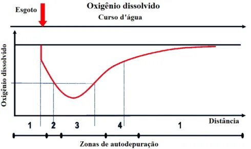 Figura 2-1 Perfil de OD em função da distância. 
