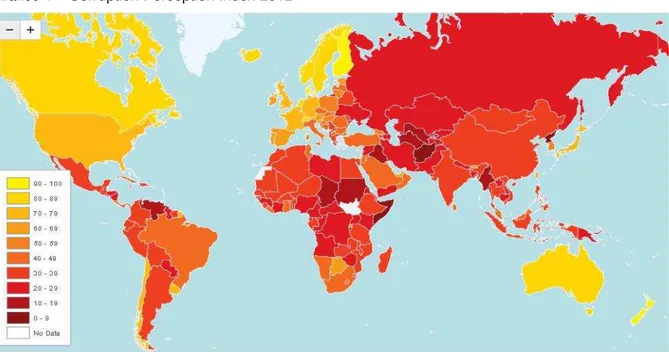 Gráfico 1  –  Corruption Perception Index 2012  