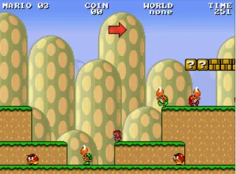 Figura 3.1: Screen shot of the game of Infinite Mario Bros.