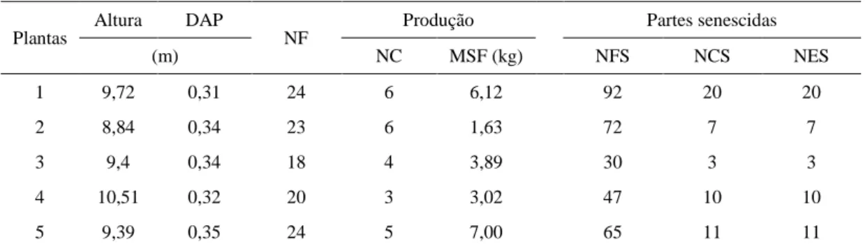 Tabela 2. Características físico-químicas do solo onde foram amostradas as plantas de  macaúba