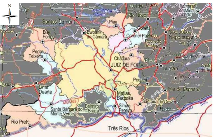 Figura 14. Mapa geopolítico da área de estudo dos 12 municípios contemplados. 
