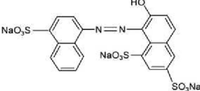 Figura  3.  Estrutura  molecular  do  vermelho  ponceau  4R.  Fonte:  CHANLON  et  al., 2005