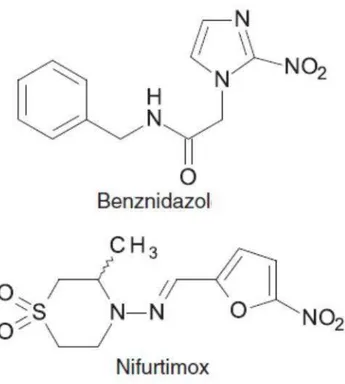 Figura  1-  Estrutura  química  dos  compostos  utilizados  para  o  tratamento da doença de Chagas