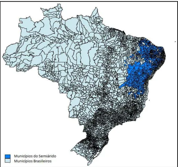 Figura 1: Delimitação da região Semiárida brasileira. 