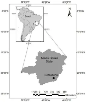 Figure 1. Study site, county of Descoberto, Minas Gerais State, Brazil.       