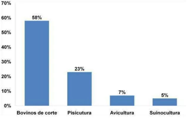 Figura  3.  Porcentagem  das  atividades  agropecuárias  desenvolvidas  nas  propriedades além da bovinocultura de leite