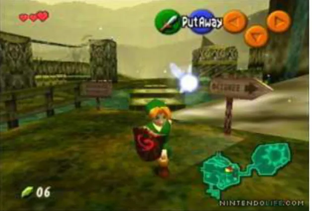 Fig. 5 – Screenshot de gameplay do jogo, pode ver-se o mapa no canto inferior direito, e a  interface de informação do jogo em cima (vida, arma, objectos)