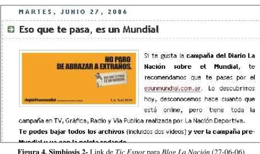Figura 4. Simbiosis 2- Link de Tic Espor para Blog La Nación (27-06-06) 