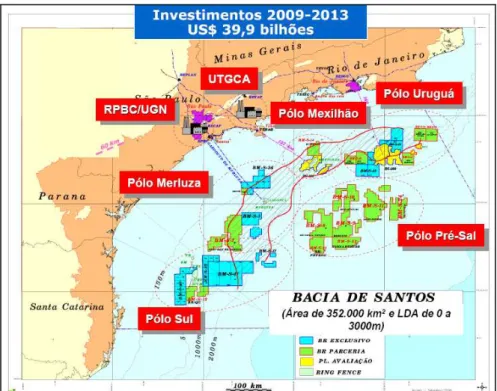 Tabela 3: Situação geral dos projetos com início da operação até  2010 Tabulação a partir de Petrobras (2009 b)  