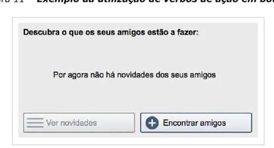 Figura 11 – Exemplo da utilização de verbos de ação em botões 