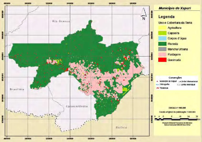 Figura 21. Distribuição do uso da terra (2010) no município de Xapuri, Acre. 