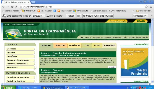 Figura 1  –  Portal de transparência do Governo Federal do Brasil 