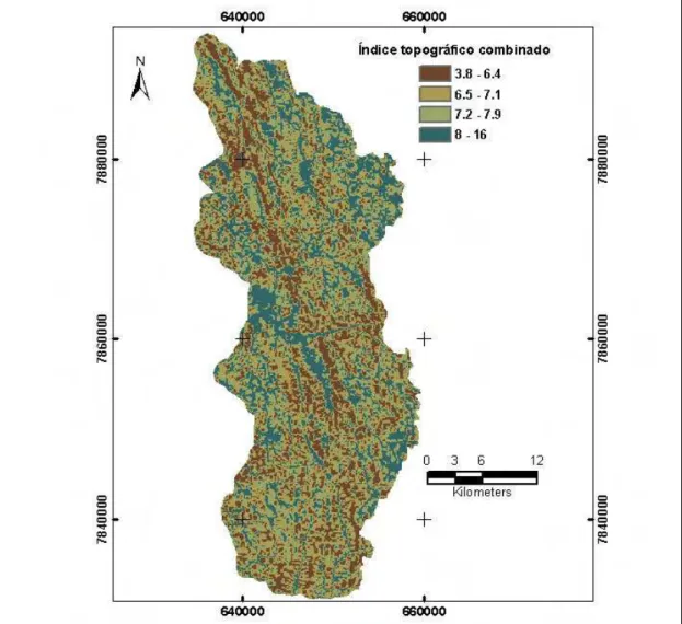 Figura 12 – Mapa de Índice topográfico combinado. 