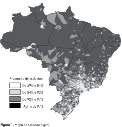 Figura 1. Mapa da exclusão digital.