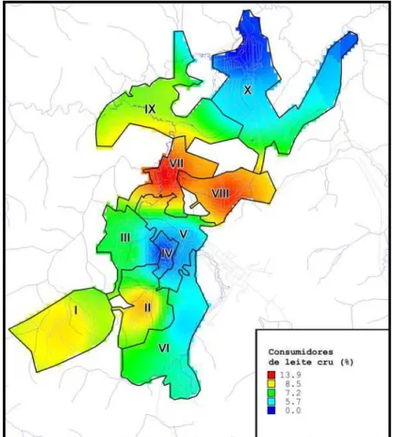 Figura 2. Frequências de consumo de leite cru comercializado informalmente na zona  urbana de Viçosa, Minas Gerais, Brasil