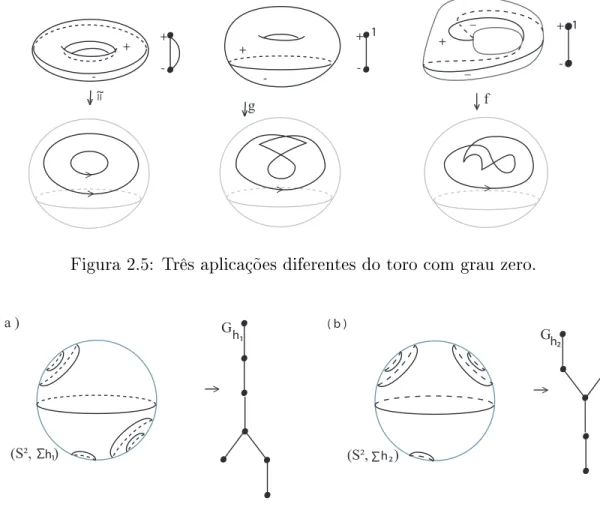 Figura 2.5: Três aplicações diferentes do toro com grau zero.