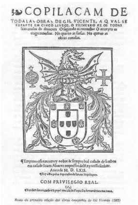 Figura  2  -  Folha  de  rosto  da  Copilaçam  de  Todalas  Obras de Gil Vicente, 1562 