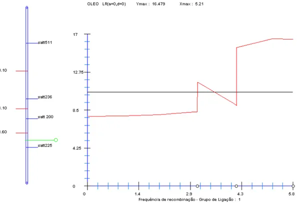 Figura 4. QTL associado ao conteúdo de óleo que explica 17,26% da variação da  característica