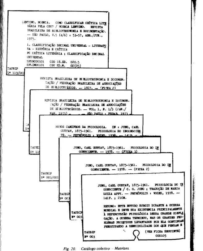 Fig. 21 ｾ Catálogo coletil'o - fndice de autor, / itulo e série.