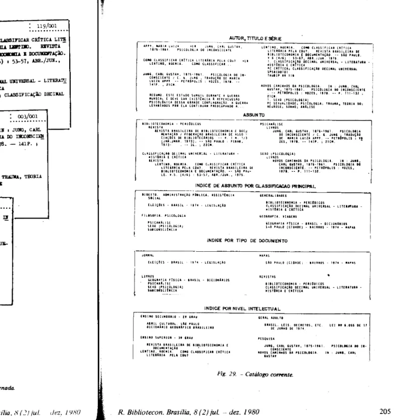 Fig. 29. - Catálogo ｣ｯｾｮｴ･Ｎ INDICE POR NIVEL INlf:LECTUAL