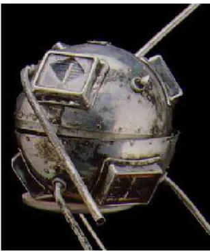 Figura 1 – Imagem do Vanguard I, o primeiro satélite com uma célula solar.  Fonte: [http:solar.fc.ul.ptp7.pdf] acessado 10/02/2009.