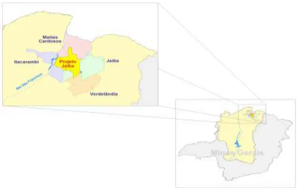 Figura 3 – Mapa de localização do Projeto Jaíba, MG. 