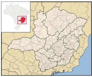Figura 1 - Localização do município de Rio Pomba em Minas Gerais 