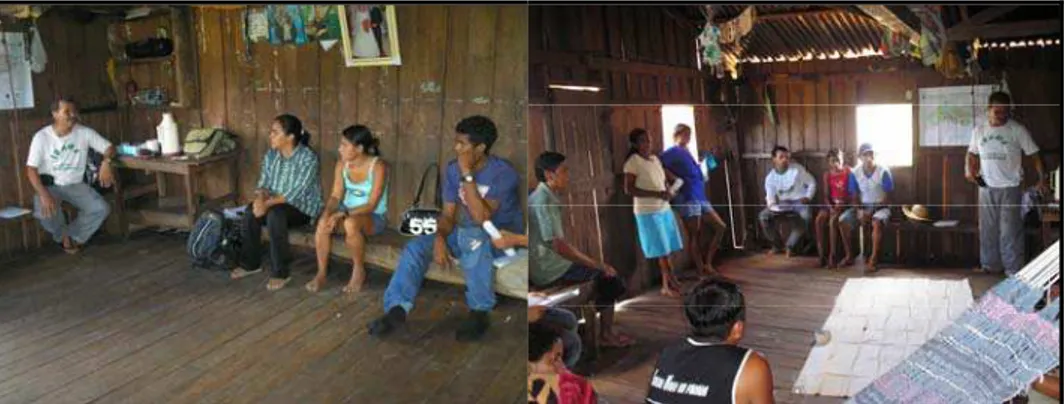 Foto 2 – Participação na reunião de esclarecimento sobre o reordenamento territorial da  RESEX Chico Mendes, realizada no Seringal Nova Olinda, em Sena Madureira – AC,  sob a coordenação do Ibama/AC