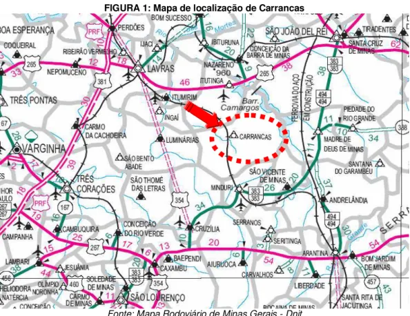 FIGURA 1: Mapa de localização de Carrancas 