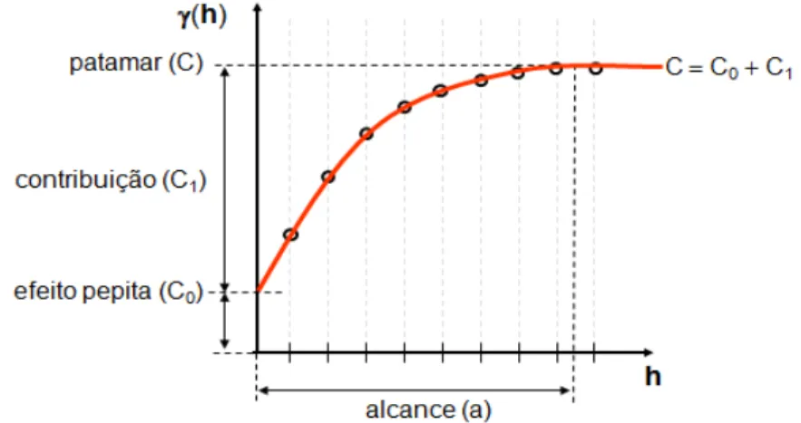 Figura 1: Exemplo de semivariograma experimental 