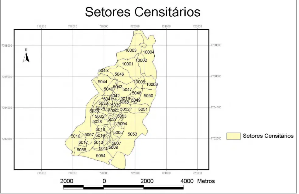 Figura 4 – Setores censitários de Viçosa  