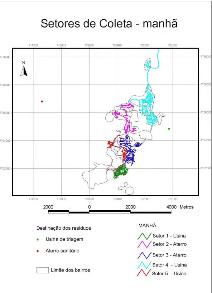 Figura 10 – Setores de coleta do período da manhã  