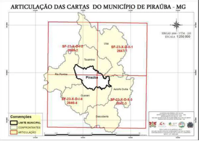 Figura 11 Articulação das cartasdo município de Piraúba - MG 