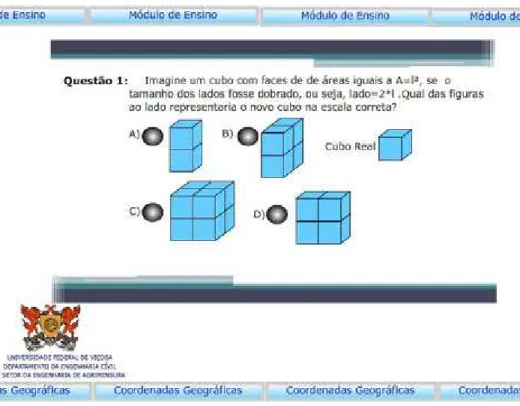 Figura 35: Visualização da primeira questão do módulo de exercício de escala 